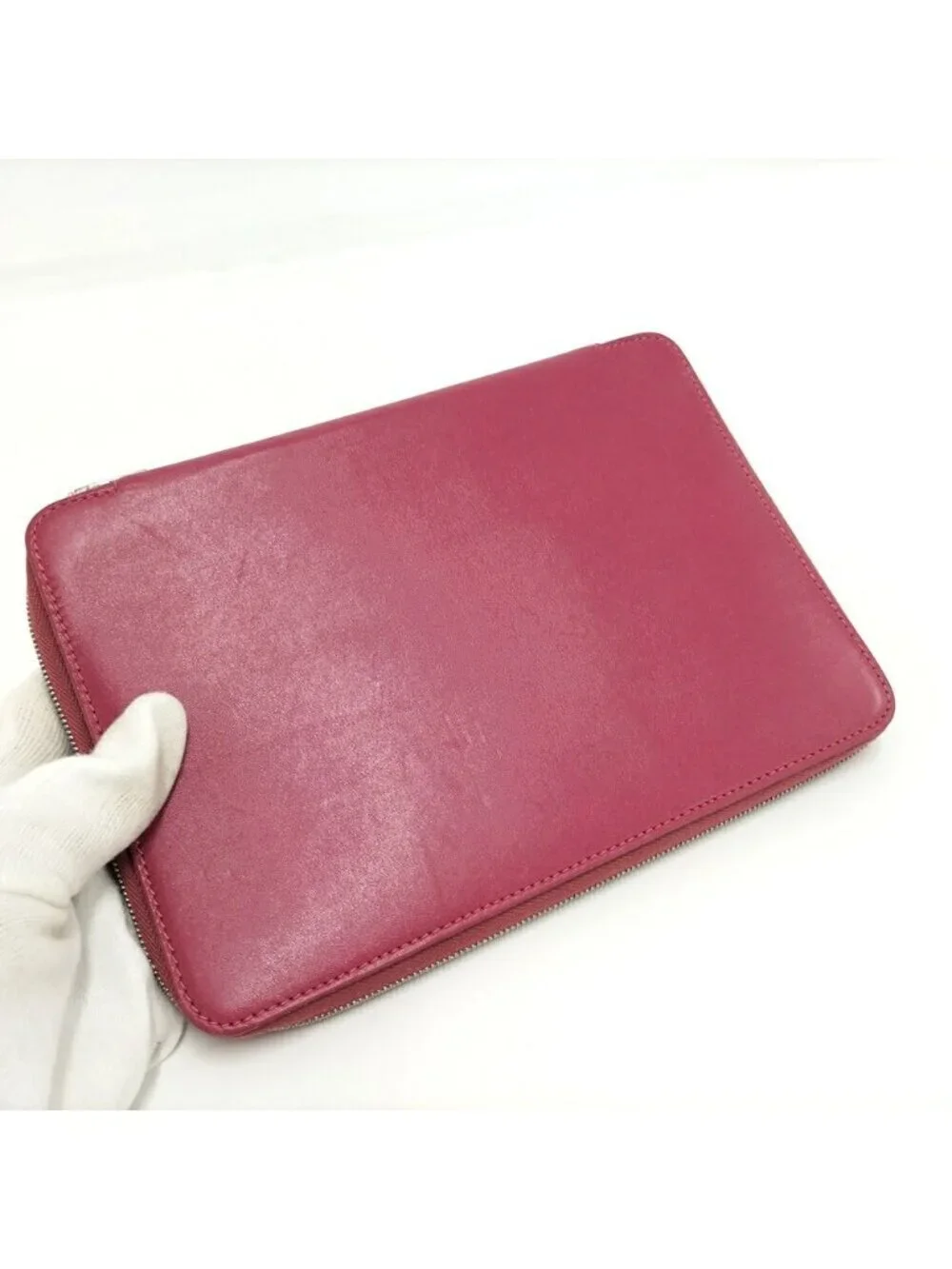 Hermes Agenda Zip Notebook Cover Leather Pink